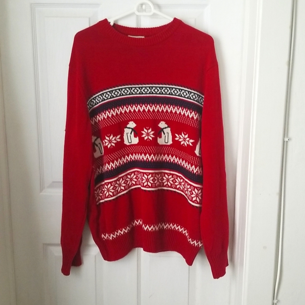 Vintage Dockers Red Snow Ski Sweater XL